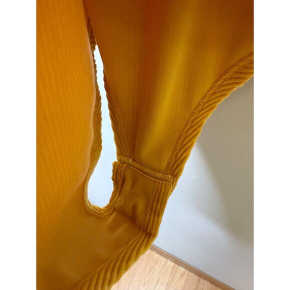 Womens Yellow Corduroy Modcloth Bodysuit - Size XL - Picture 3 of 5